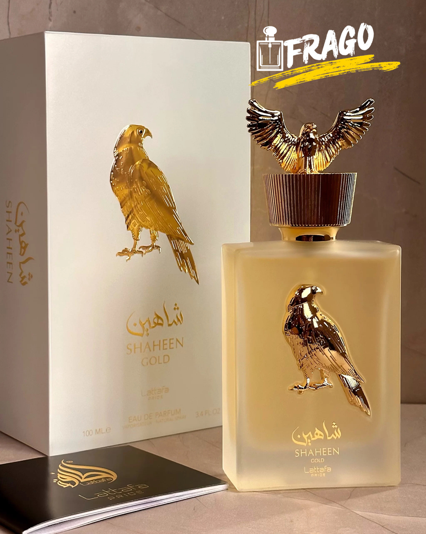 🦅✨ SHAHEEN GOLD – LATTAFA 100% ORIGINAL| Hombre · Árabe Elegante · Potente · Sofisticado