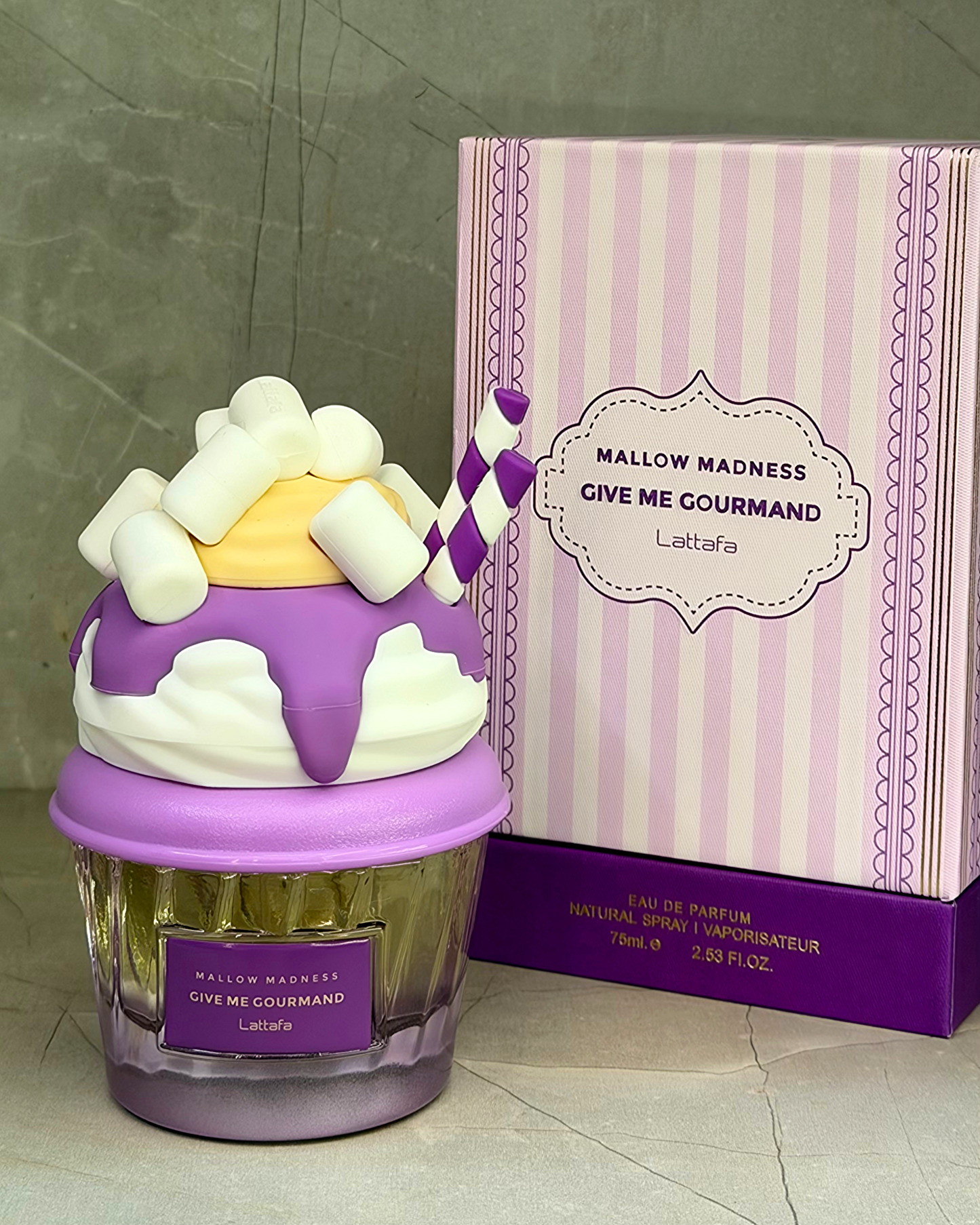 🍭✨ Mallow Madness – Give Me Gourmand - 75ML | Lattafa Calidad Premium · Unisex · Árabe Gourmand · Dulce · Suave