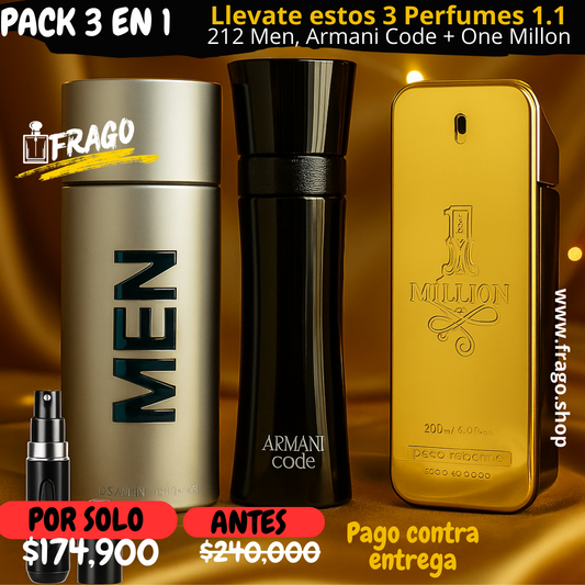 💎🔥 Pack 3 en 1 Masculino 1.1 – “Poder y elegancia que se sienten”  Intenso · Seductor · Moderno
