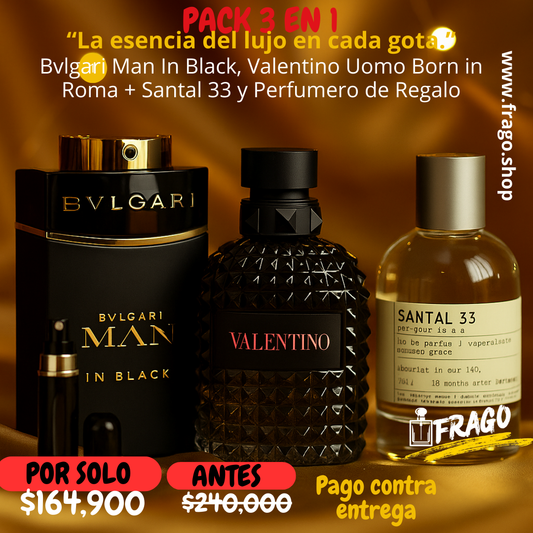 💎🔥 Pack 3 en 1 Masculino – “La esencia del lujo en cada gota” Intenso · Elegante · Seductor