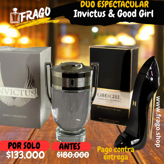💎🔥 Dúo Espectacular – Invictus & Good Girl Fresco · Dulce · Ultra seductor