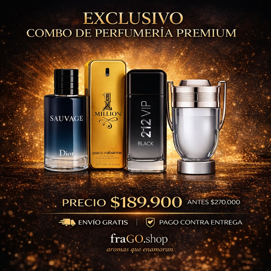 💎🔥 Combo Íconos Masculinos x4 – “Poder y elegancia en cada aroma” Fresco · Dulce · Intenso · Seductor