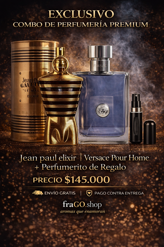 💎🔥 Combo Exclusivo Jean Paul Elixir + Versace Pour Homme Intenso · Fresco · Elegante