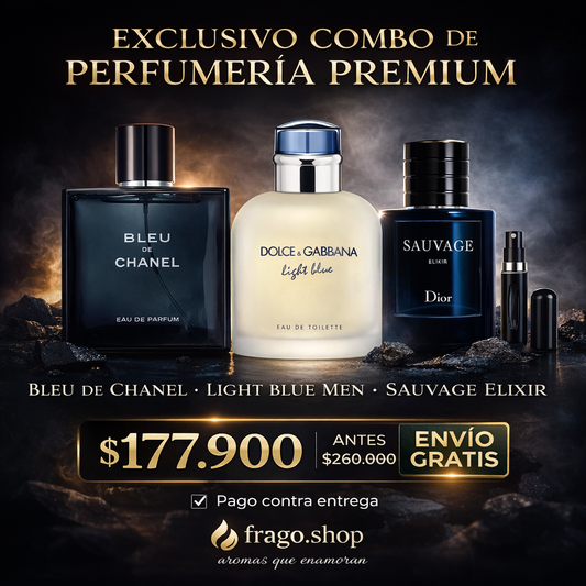 💎🔥 Combo Exclusivo Bleu + Light Blue + Sauvage Elixir Fresco · Intenso · Poderoso