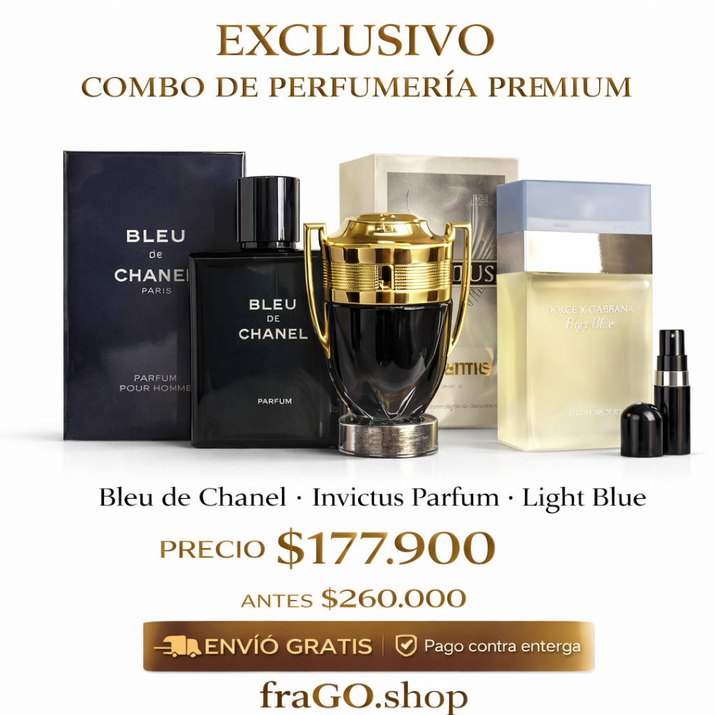 💎🔥 Combo Exclusivo Bleu + Invictus + Light Blue Fresco · Intenso · Sofisticado