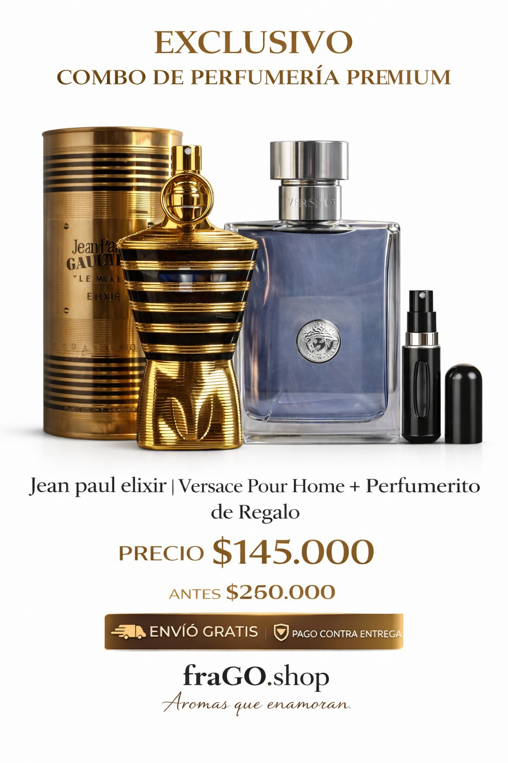 💎🔥 Combo Exclusivo Jean Paul Elixir + Versace Pour Homme Intenso · Fresco · Elegante