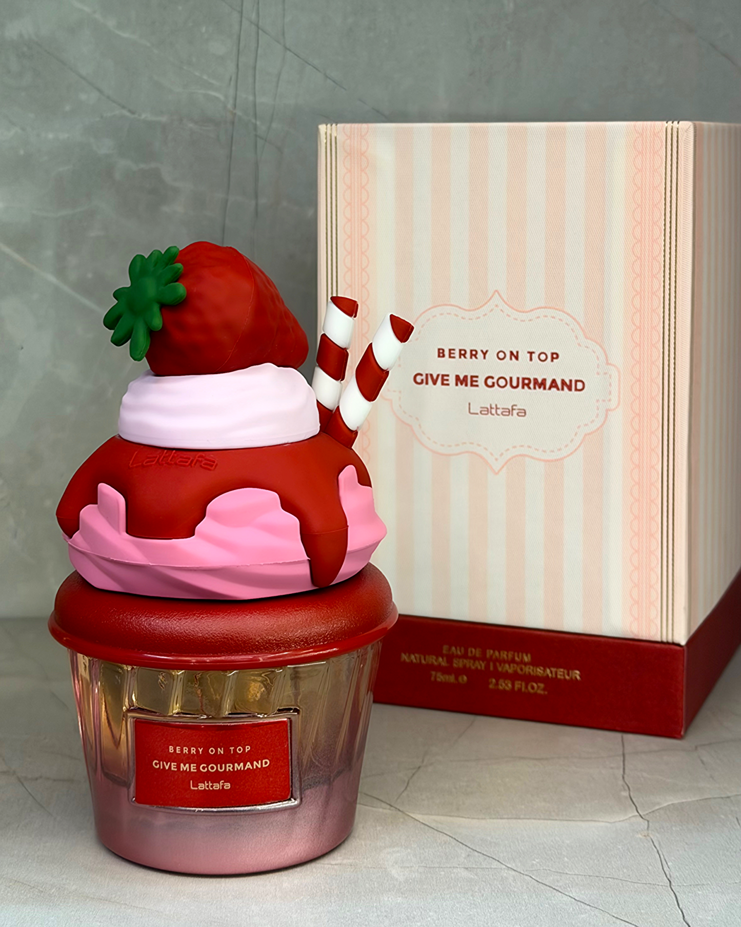 🍓💗 Berry On Top – Give Me Gourmand - 75ML| Lattafa Calidad Premium · Unisex (tendencia femenina) · Árabe Gourmand · Frutal · Dulce