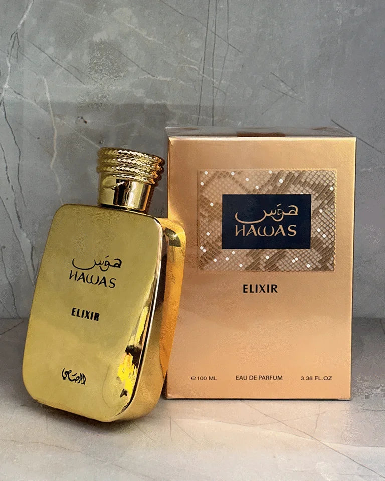 🖤 HAWAS ELIXIR X BLACK DAYS – Rasasi – HOMBRE – PERFUME ÁRABE – 100% ORIGINAL – 100 ML – Dulce · Fresco · Seductor